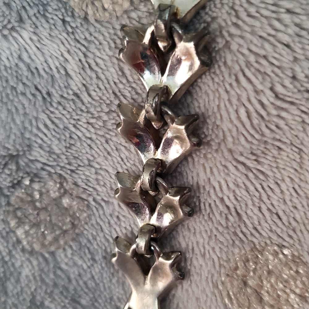 Vintage 50s Bergere Silver-tone Link Bracelet 7" - Picture 6 of 11
